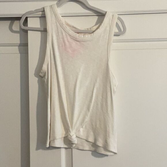 Madewell Cotton Blend Knot Front Tank 17.5” P2P - Picture 1 of 4